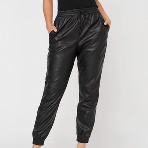 Guess faux leather joggers